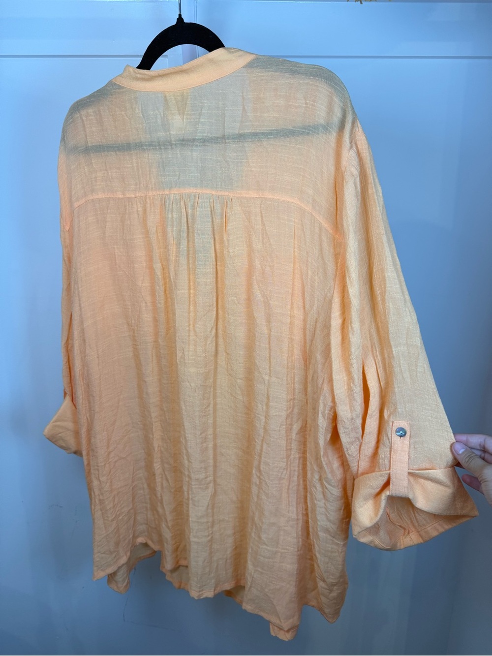 Ruby Rd. Peach-Orange Split-Neck Button Tunic - Picture 8 of 8